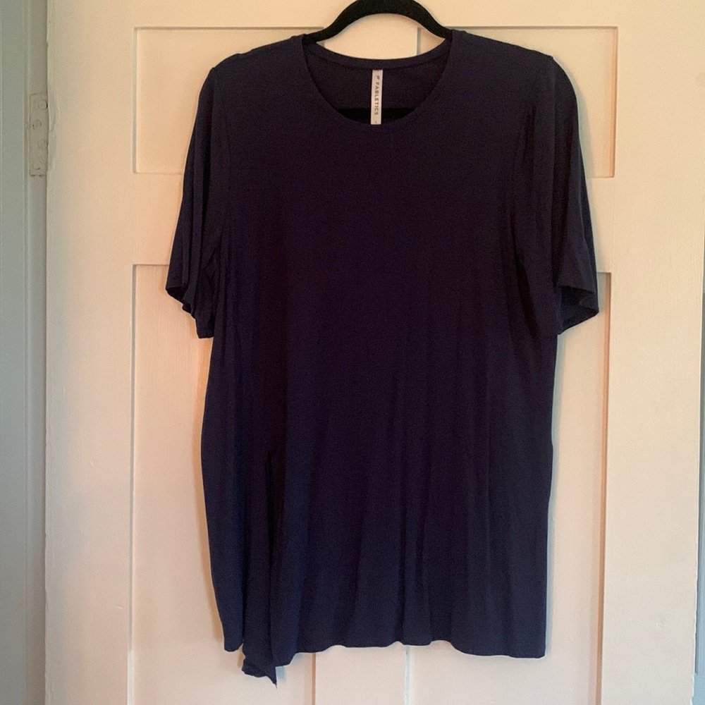 Large Fabletics navy tie front shirt